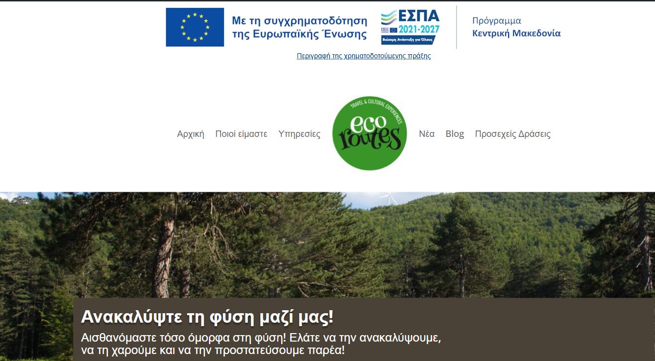 Προεπισκόπηση ιστοσελίδας Ecoroutes